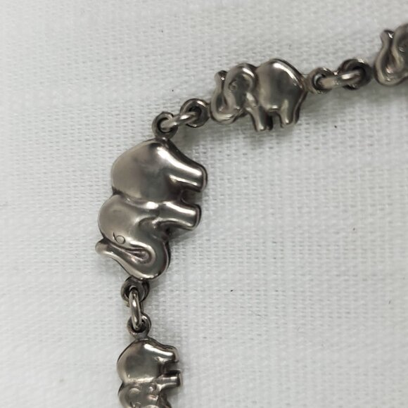 Adorable Silver 925 Elephant Puffy Charm Bracelet - Picture 2 of 10